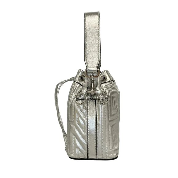 Auth FENDI Mon Tresor Silver Leather Handbag - Picture 4 of 14
